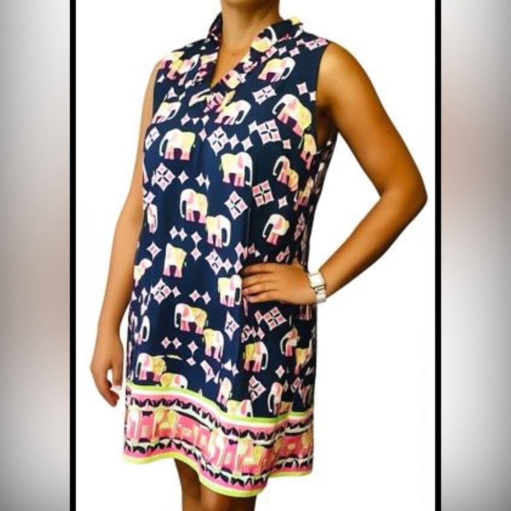 Crown & Ivy Vibrant Elephant Print dress size 18W